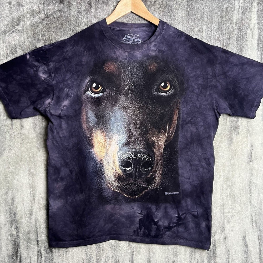 The Mountain Mens Doberman Pinscher Tie Dye Short Sleeve T Shirt 2011 Size XL